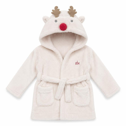 mamas & papas Girls Beige Animal Print Polyester  Gown Size 6-9 Months   - Reindeer Hood