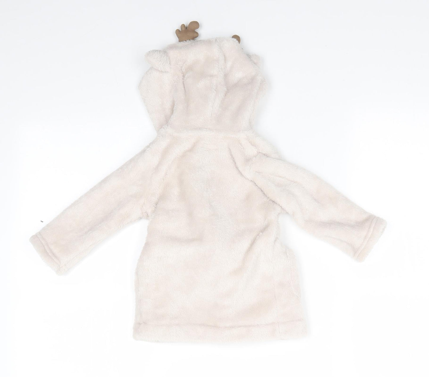 mamas & papas Girls Beige Animal Print Polyester  Gown Size 6-9 Months   - Reindeer Hood