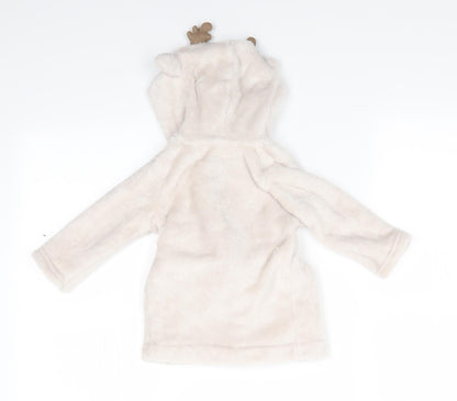 mamas & papas Girls Beige Animal Print Polyester  Gown Size 6-9 Months   - Reindeer Hood