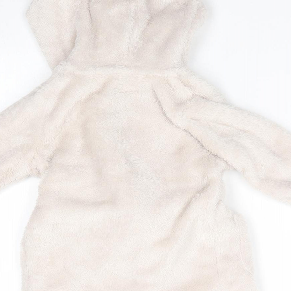 mamas & papas Girls Beige Animal Print Polyester  Gown Size 6-9 Months   - Reindeer Hood