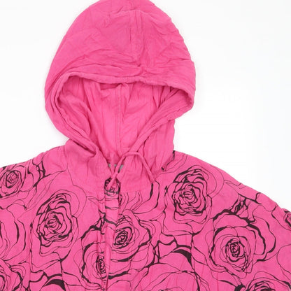 Kekoo Womens Pink Floral  Jacket     - Black Flowers