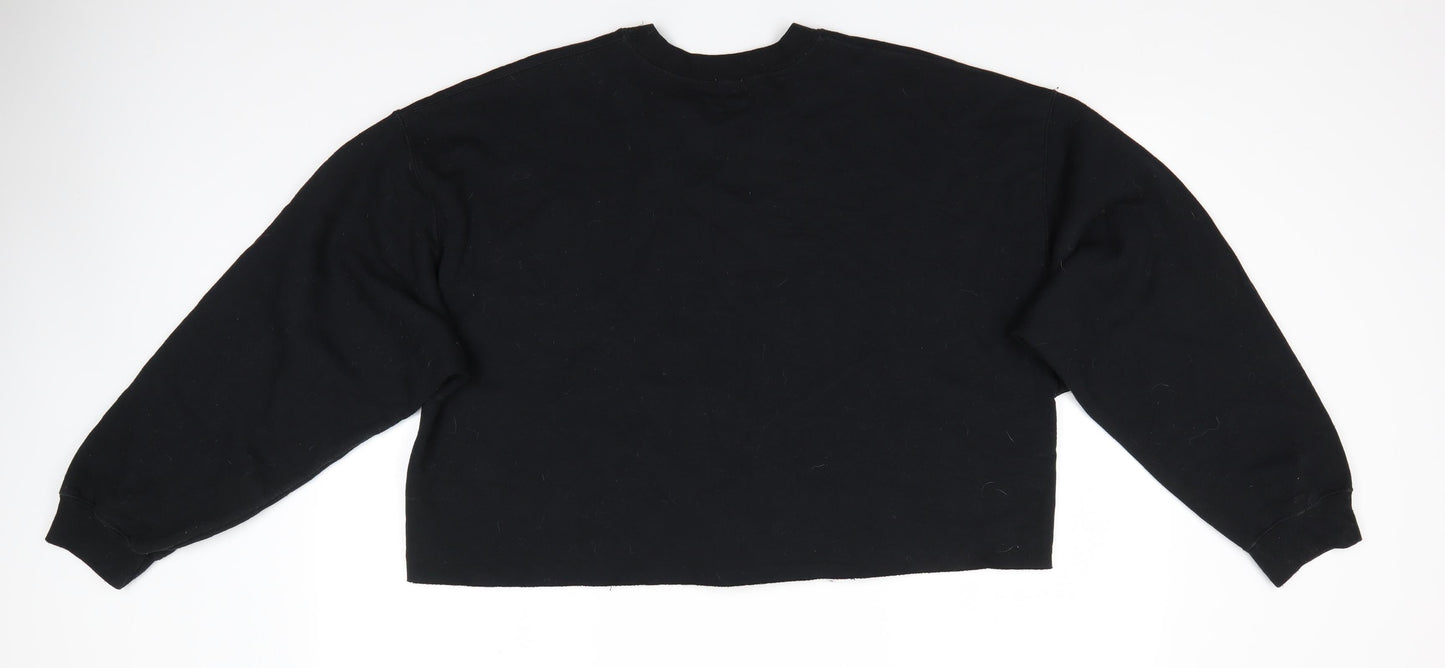 River Island Womens Black   Pullover Sweatshirt Size L   - Feel Good Cropped