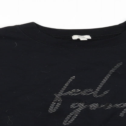 River Island Womens Black   Pullover Sweatshirt Size L   - Feel Good Cropped