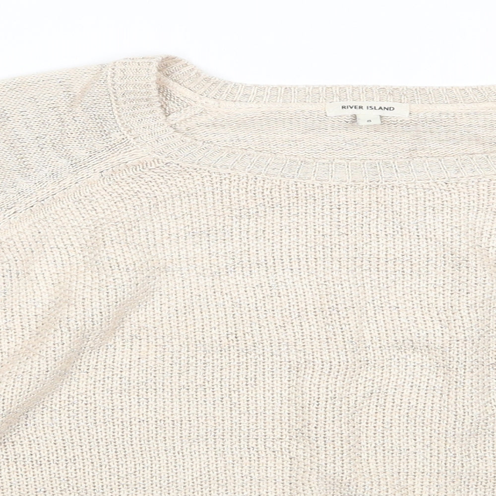 Womens UK Size S River Island Beige Pullover Jumper