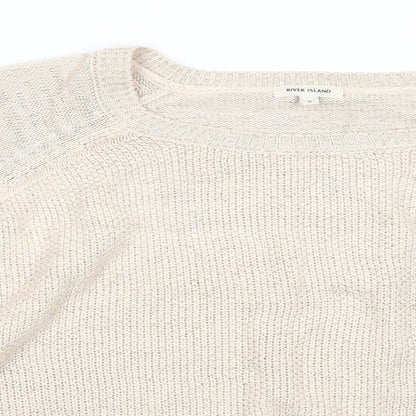 Womens UK Size S River Island Beige Pullover Jumper