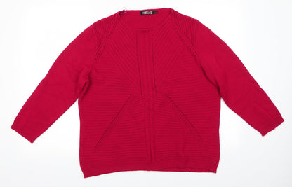 Envy I Womens Red Round Neck   Pullover Jumper Size L