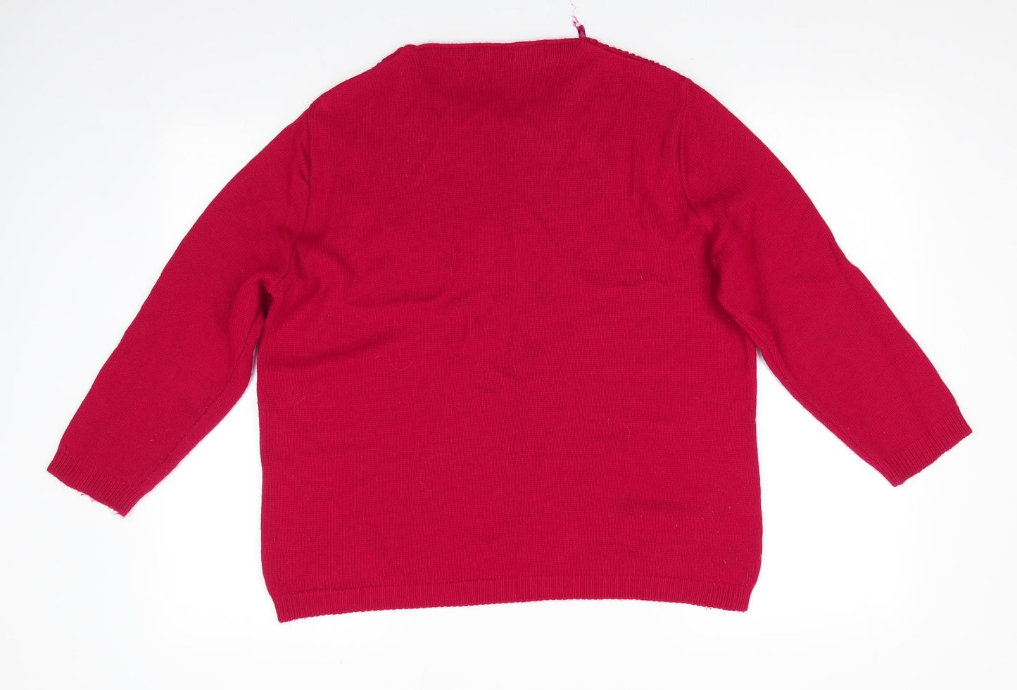 Envy I Womens Red Round Neck   Pullover Jumper Size L