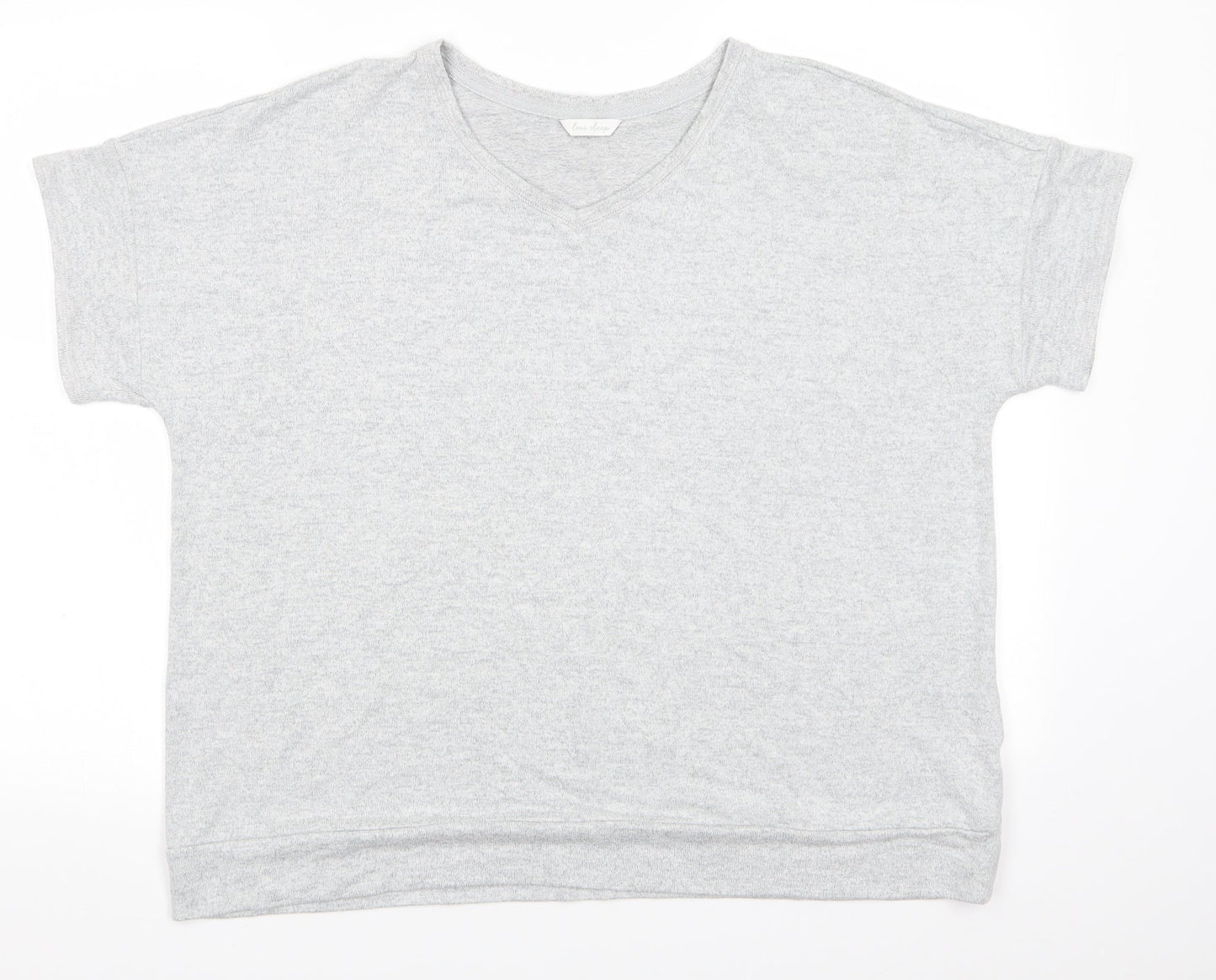 Marks and Spencer Womens Grey Solid Viscose  Pyjama Top Size 18   - Pale Grey Mix