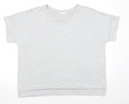 Marks and Spencer Womens Grey Solid Viscose  Pyjama Top Size 18   - Pale Grey Mix