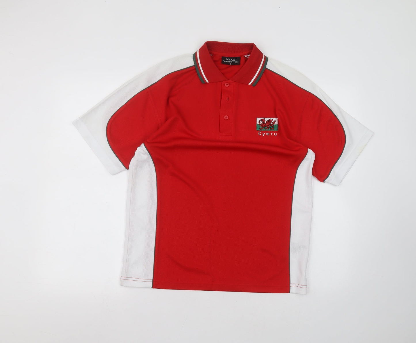 manav Mens Red  Polyester  Polo Size S Collared  - wales