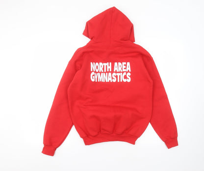 Gilden Girls Red  Cotton Pullover Hoodie Size L