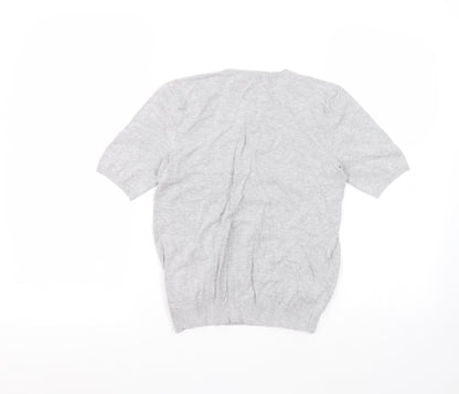H&M Girls Grey  Viscose Basic T-Shirt Size XS Round Neck