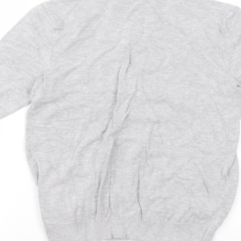 H&M Girls Grey  Viscose Basic T-Shirt Size XS Round Neck