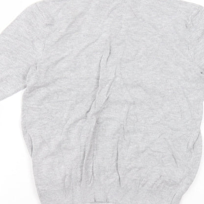 H&M Girls Grey  Viscose Basic T-Shirt Size XS Round Neck