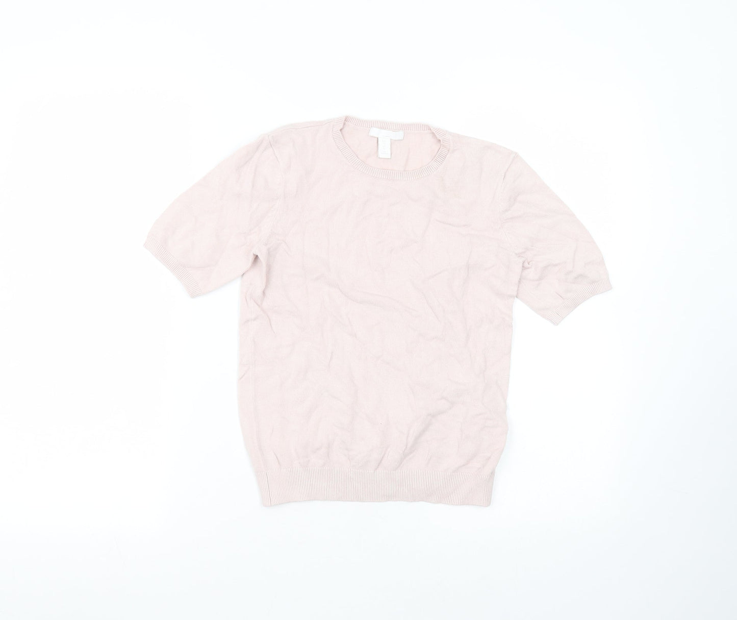 Womens UK Size XS H&M Pink Basic T-Shirt