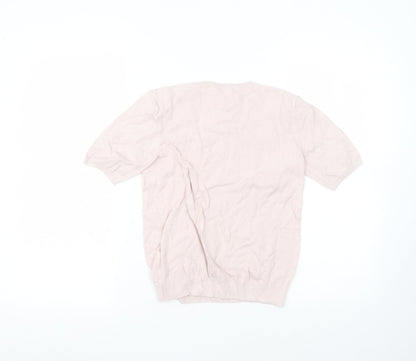 Womens UK Size XS H&M Pink Basic T-Shirt