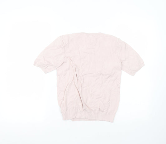 Womens UK Size XS H&M Pink Basic T-Shirt