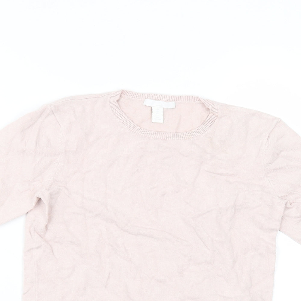 Womens UK Size XS H&M Pink Basic T-Shirt