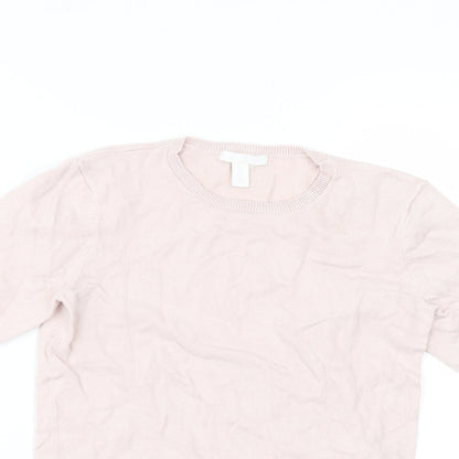 Womens UK Size XS H&M Pink Basic T-Shirt