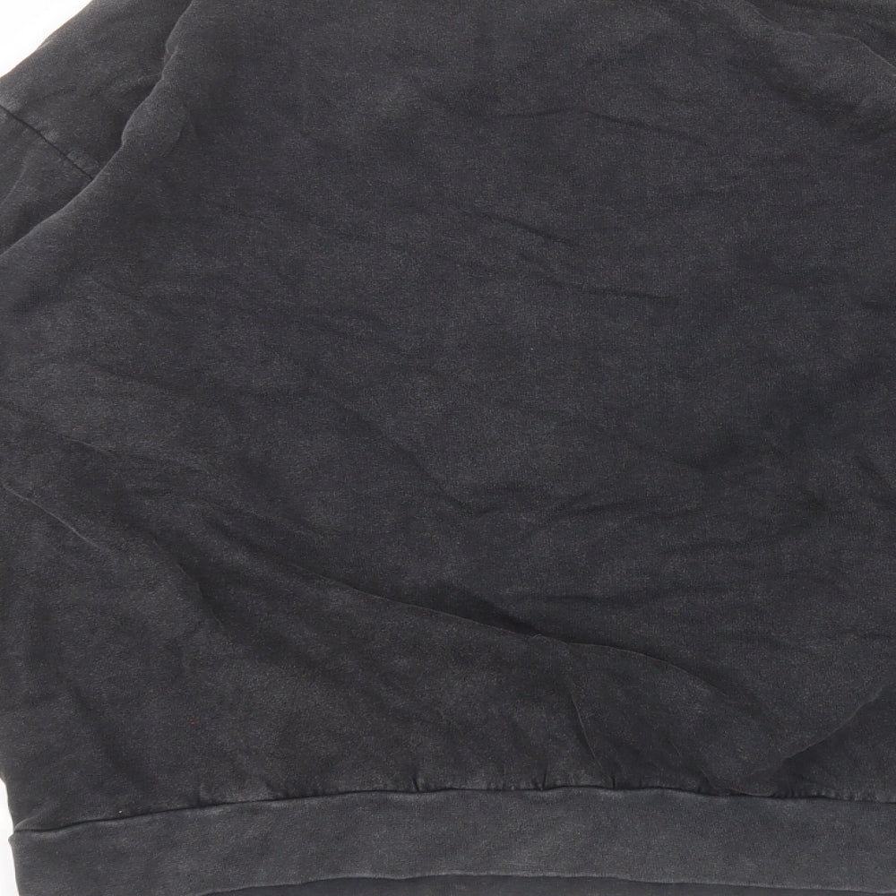 George Womens Black Round Neck  Cotton Pullover Jumper Size M