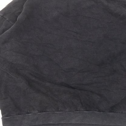 George Womens Black Round Neck  Cotton Pullover Jumper Size M