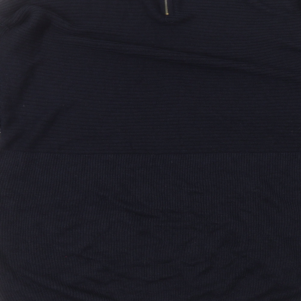 George Womens Blue Round Neck  Acrylic Pullover Jumper Size M