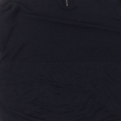 George Womens Blue Round Neck  Acrylic Pullover Jumper Size M