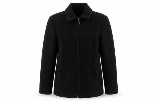 Front view of Bonmarché women’s black jacket, size UK 14