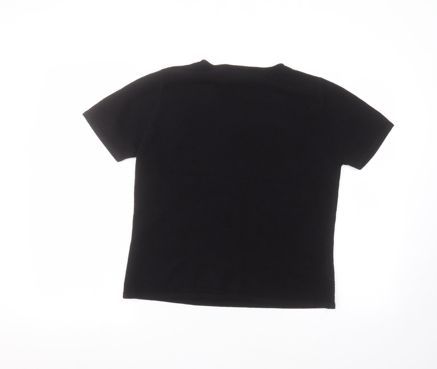 Womens UK Size 12 isabelle Black Basic T-Shirt