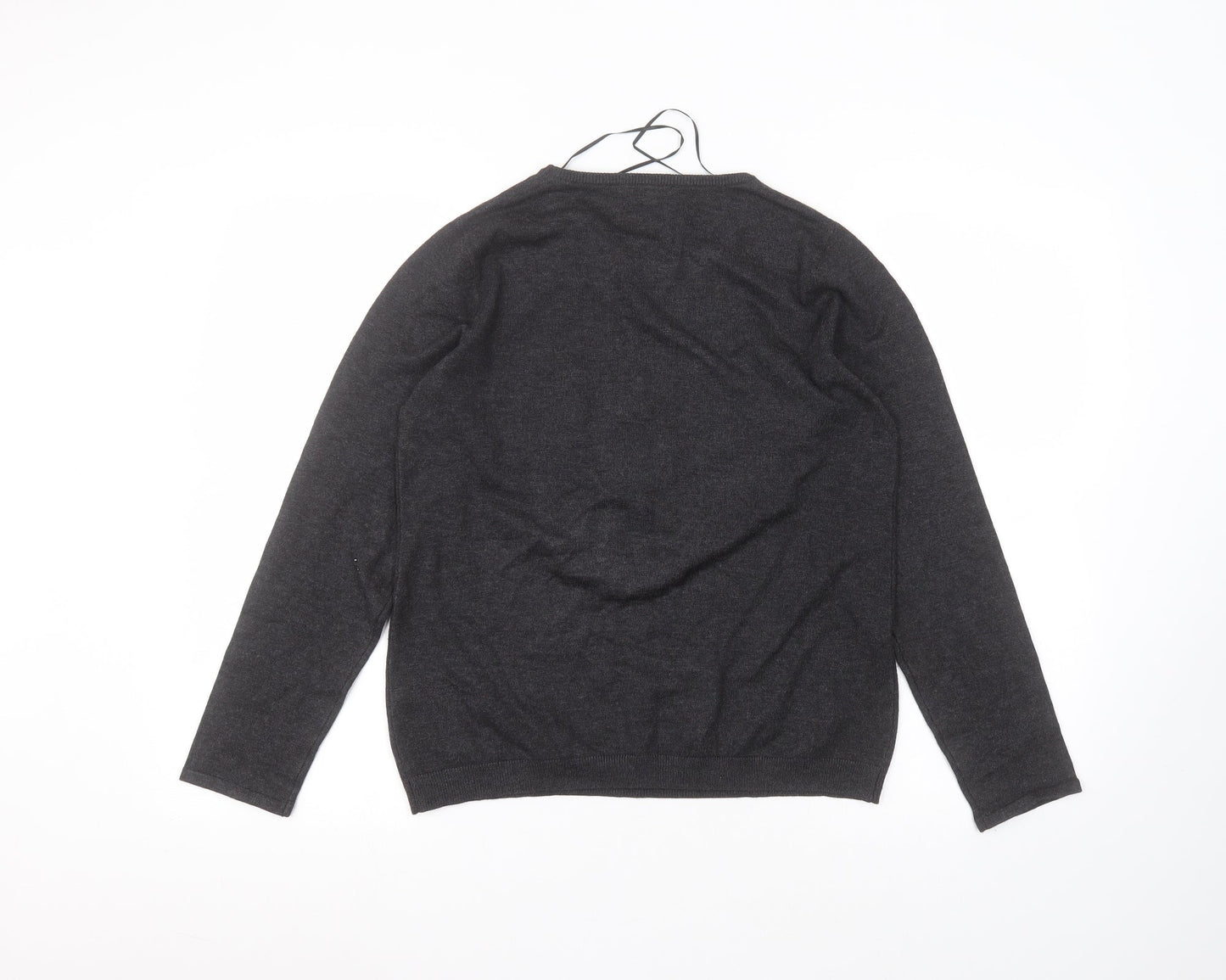 Bonmarché Womens Black  Viscose Basic T-Shirt Size 10 Round Neck