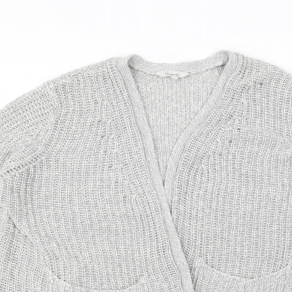 Womens UK Size M Peacocks Grey Cardigan Jumper