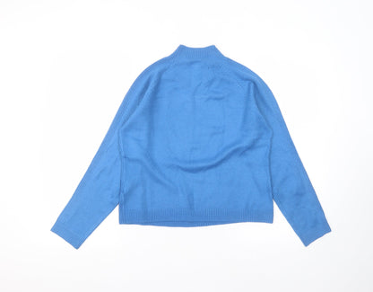 Filati Womens Blue  Acrylic Basic T-Shirt Size XL Roll Neck