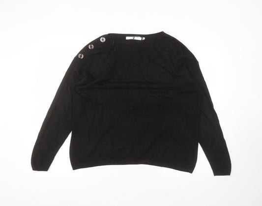 Womens UK Size 16 Very Black Basic T-Shirt