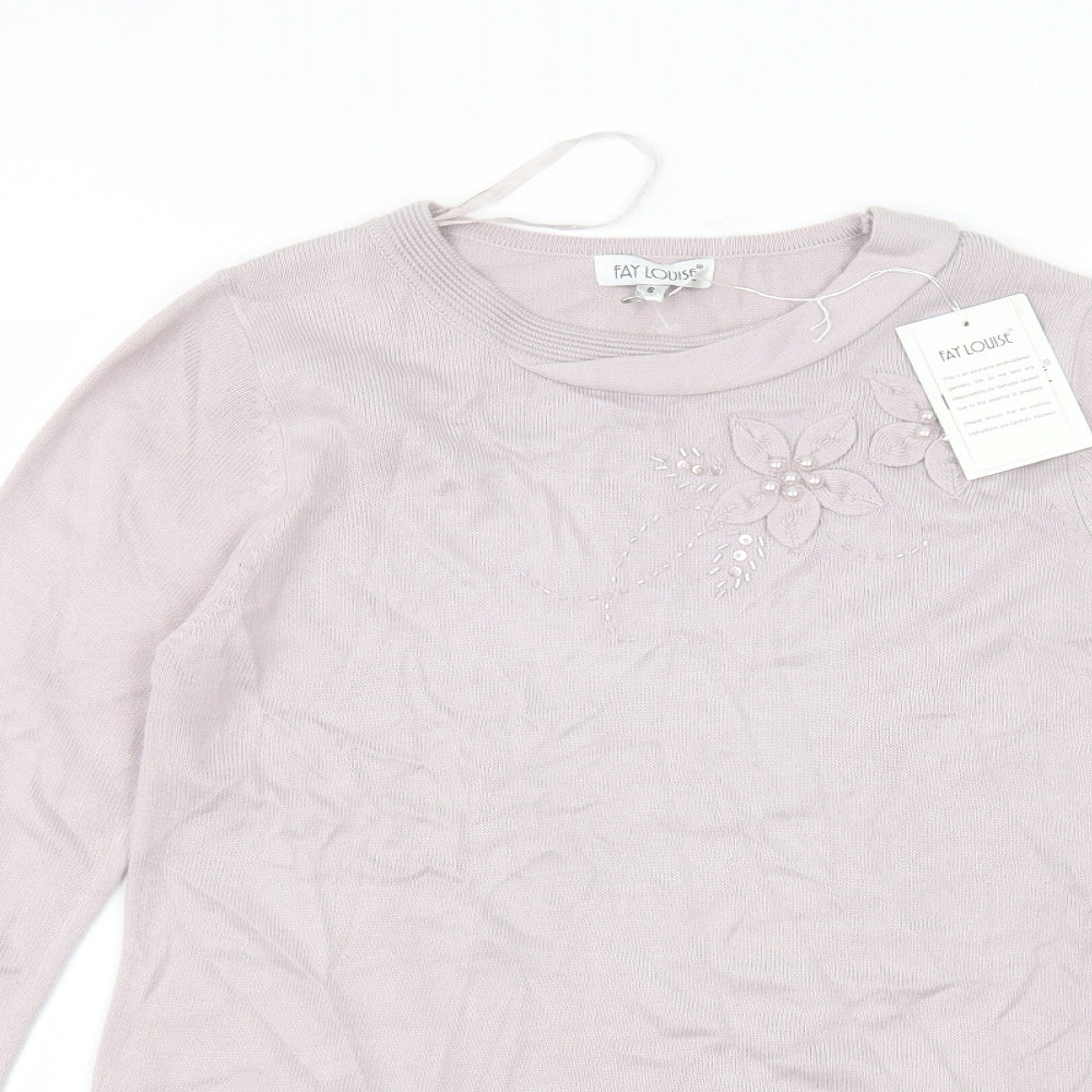 Womens UK Size S fay louise Pink Basic T-Shirt