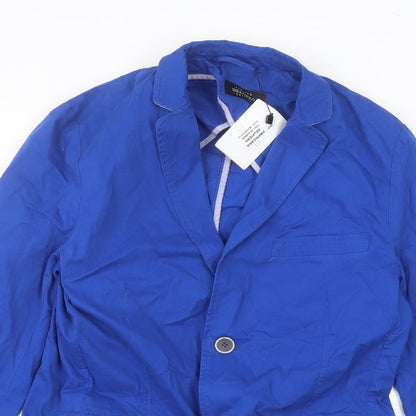 Close-up detail of Limited delpiero women’s blue jacket, size M