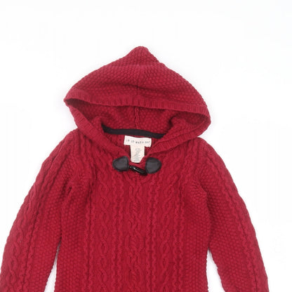 if it were me Girls Red  Cotton Pullover Hoodie Size 6 Years