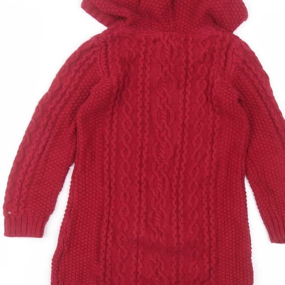 if it were me Girls Red  Cotton Pullover Hoodie Size 6 Years
