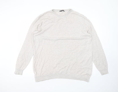 George Womens Beige  Cotton Basic T-Shirt Size 3XL Round Neck