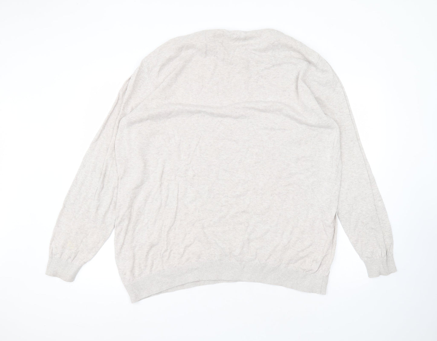 George Womens Beige  Cotton Basic T-Shirt Size 3XL Round Neck