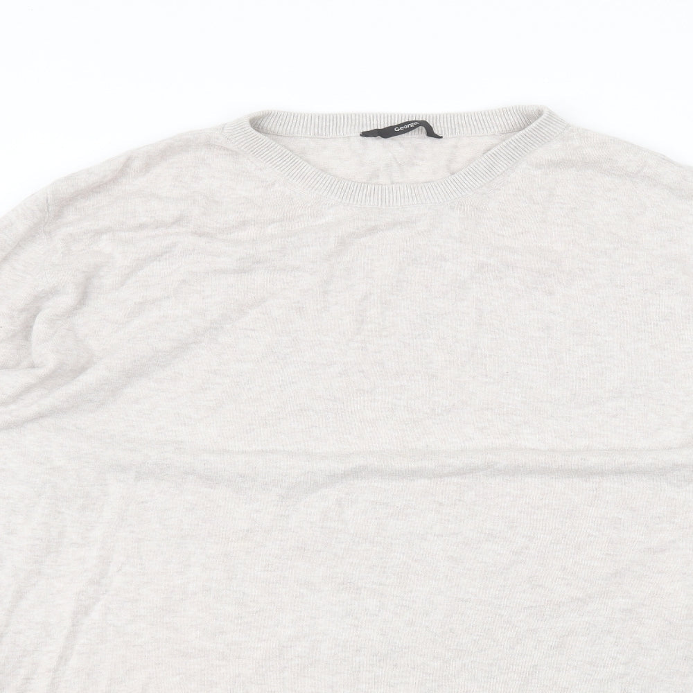 George Womens Beige  Cotton Basic T-Shirt Size 3XL Round Neck