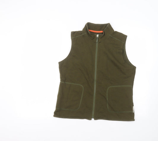 BHS Womens Green Round Neck  Cotton Full Zip Jumper Size 14