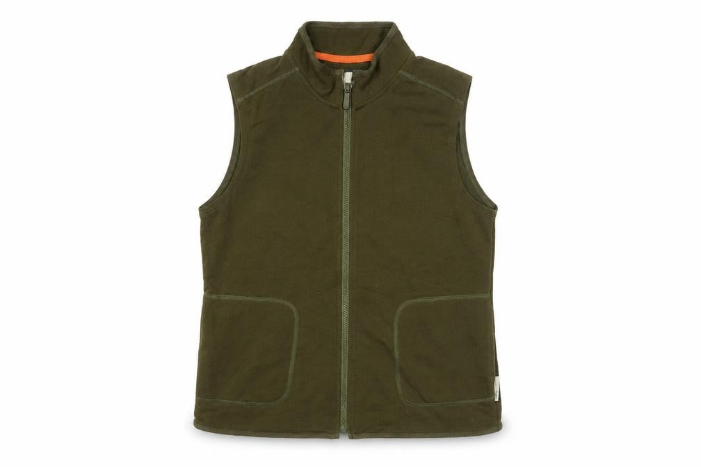 Front view of BHS women’s green round neck cotton full zip jumper, size UK 14