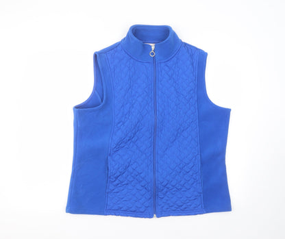 Roseanna Womens Blue Round Neck  Polyester Full Zip Jumper Size L