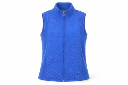 Front view of Roseanna women’s blue round neck polyester full zip jumper, size L