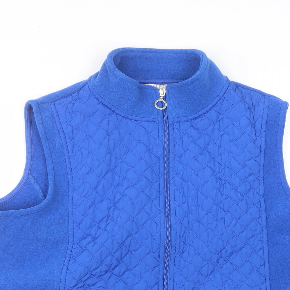 Roseanna Womens Blue Round Neck  Polyester Full Zip Jumper Size L