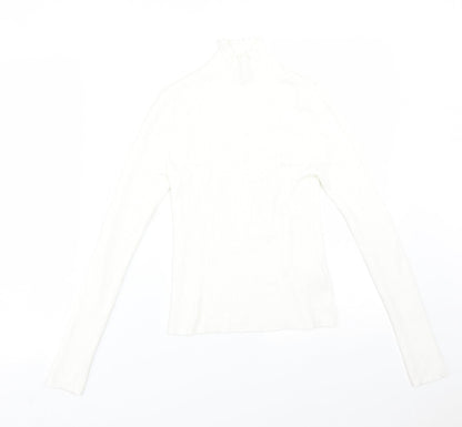 Womens UK Size M Stradivarius White Basic T-Shirt