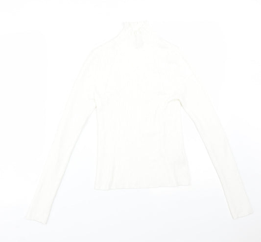 Womens UK Size M Stradivarius White Basic T-Shirt