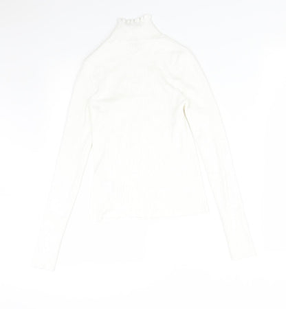 Womens UK Size M Stradivarius White Basic T-Shirt