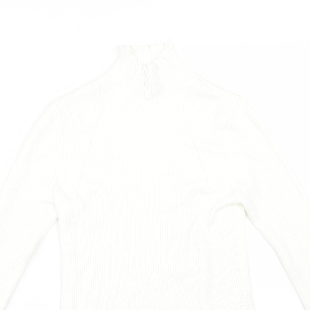 Womens UK Size M Stradivarius White Basic T-Shirt