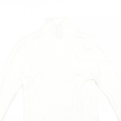 Womens UK Size M Stradivarius White Basic T-Shirt